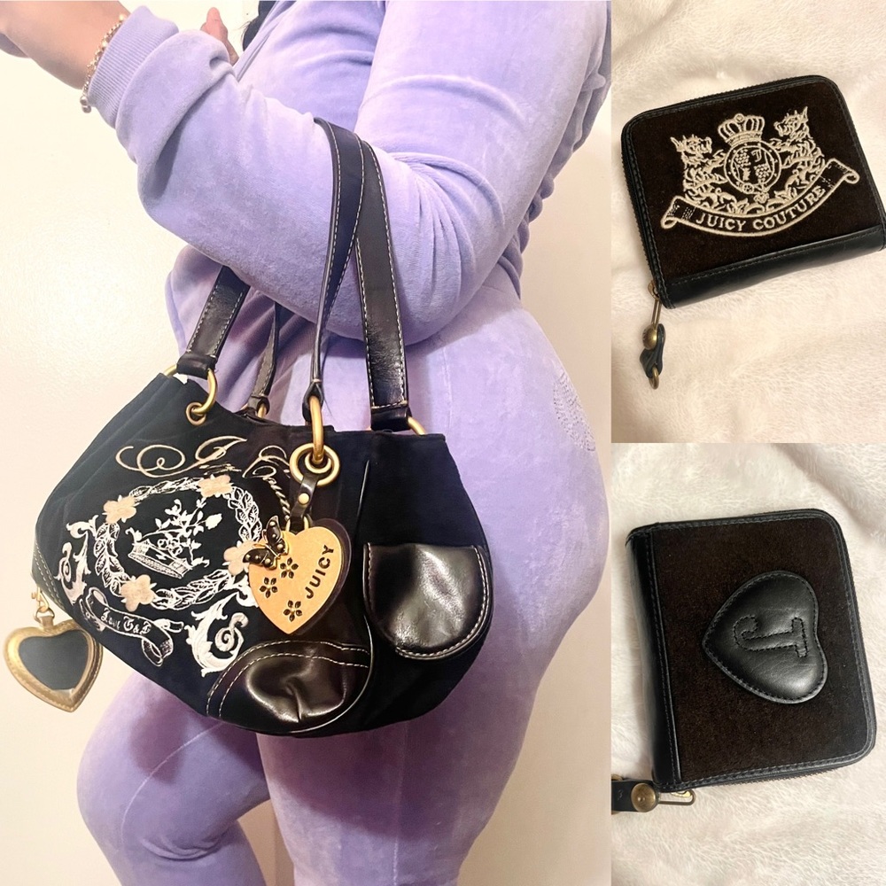 JUICY COUTURE VINTAGE PURSE shoulder bag NWOT AND SCOTTIE DOG WALLET